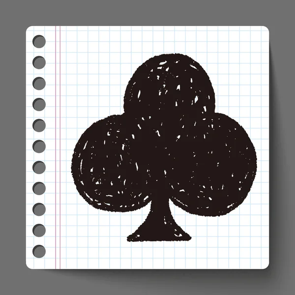 Clube de poker doodle — Vetor de Stock