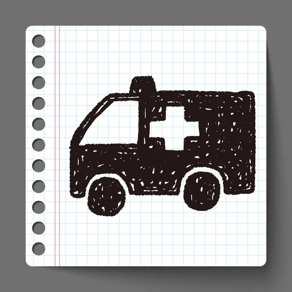 Doodle Krankenwagen — Stockvektor