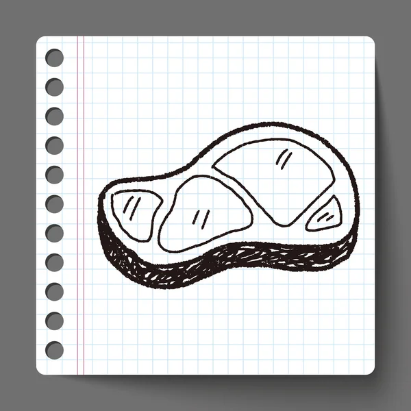 Doodle de carne — Vetor de Stock