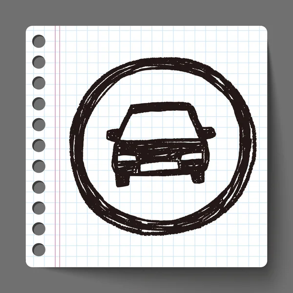 Seulement voiture signe de conduite doodle — Image vectorielle