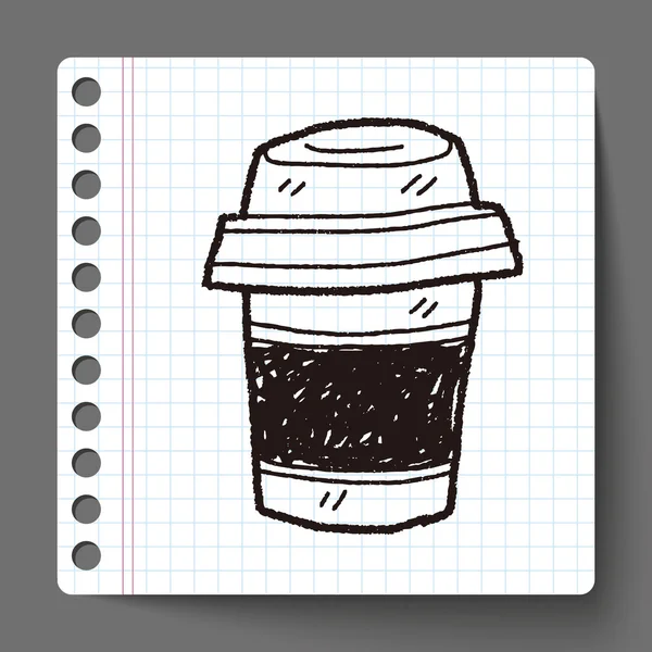 Doodle kaffe och te — Stock vektor