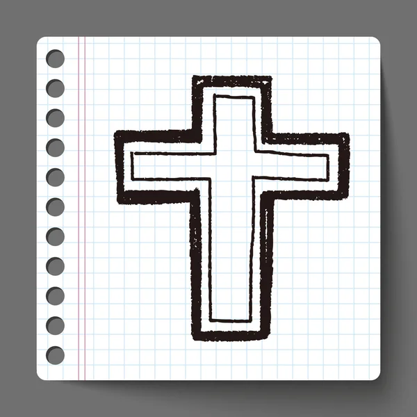 Cross doodle — Stock vektor