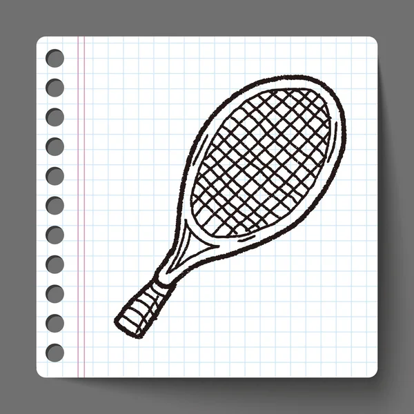 テニス ラケットを落書き — ストックベクタ