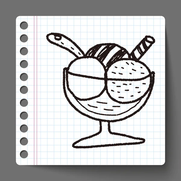 Sorvete doodle desenho — Vetor de Stock