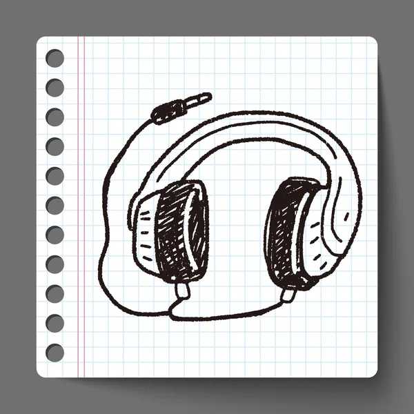 Doodle Headphone — Stock Vector