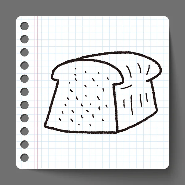 Toast doodle tekening — Stockvector
