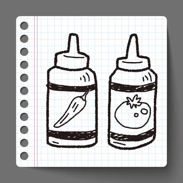 Doodle du ketchup — Image vectorielle