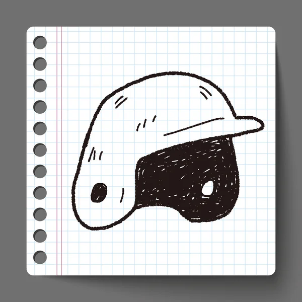 Doodle přilba baseball — Stockový vektor