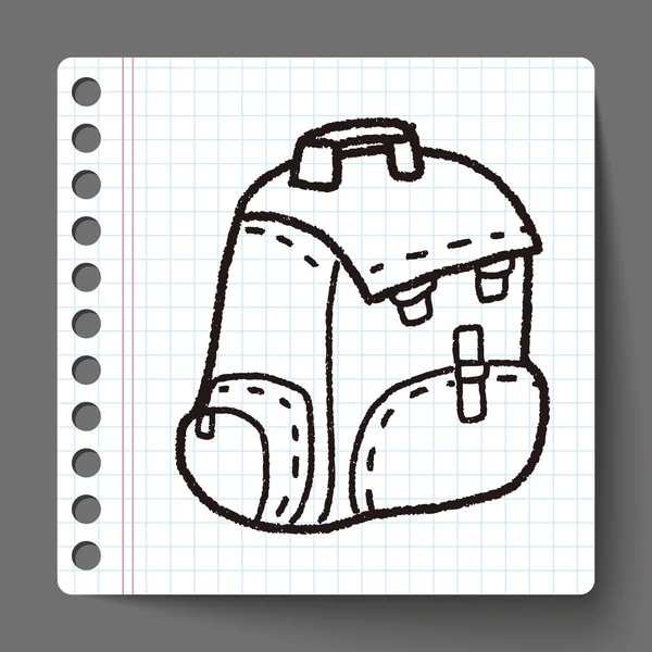 Doodle шкільний портфелик — стоковий вектор