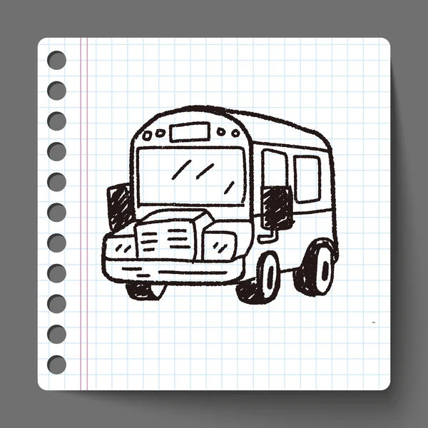 Bus-Doodle-Zeichnung — Stockvektor