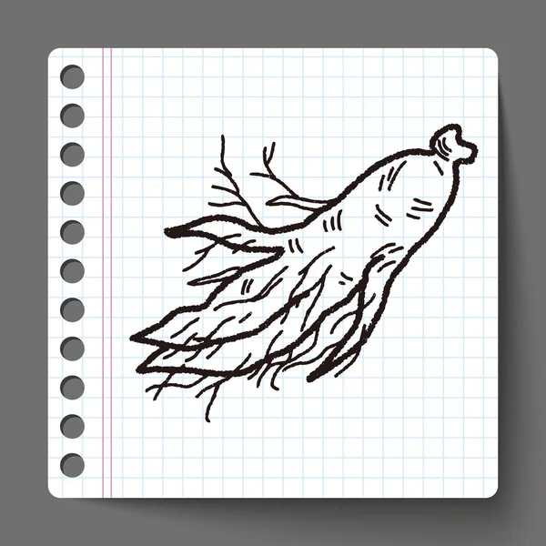 Doodle au ginseng — Image vectorielle