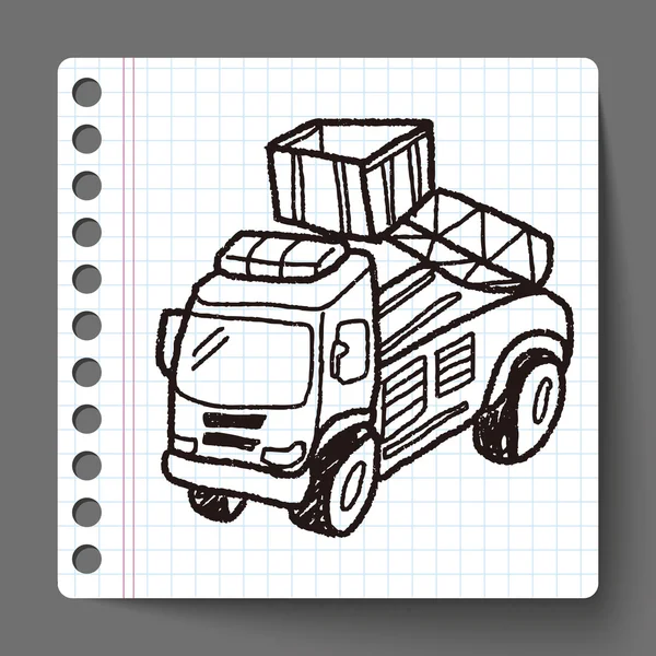 Doodle truk - Stok Vektor