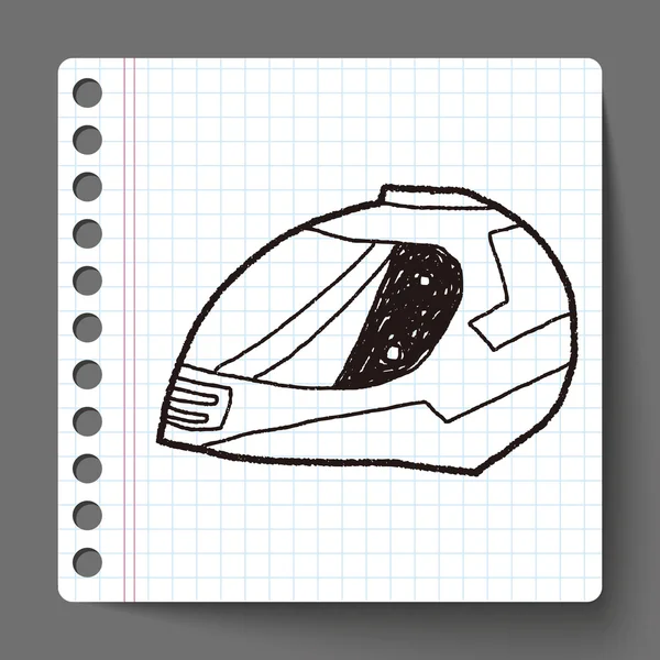 Motocyklové helmě doodle — Stockový vektor