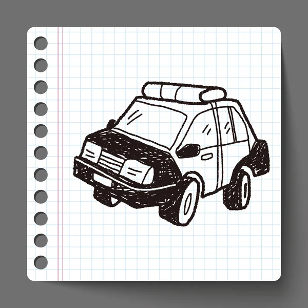 Politie auto doodle — Stockvector
