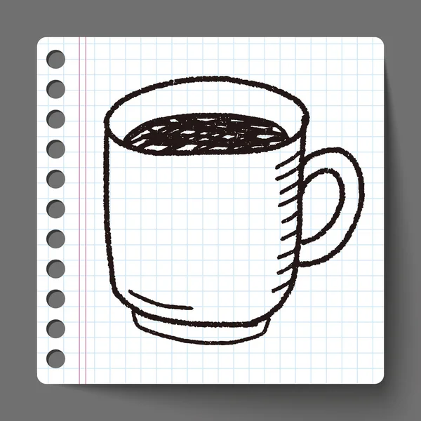 Kaffe doodle ritning — Stock vektor