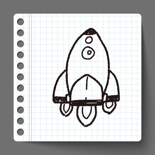 Nave espacial Doodle — Vetor de Stock