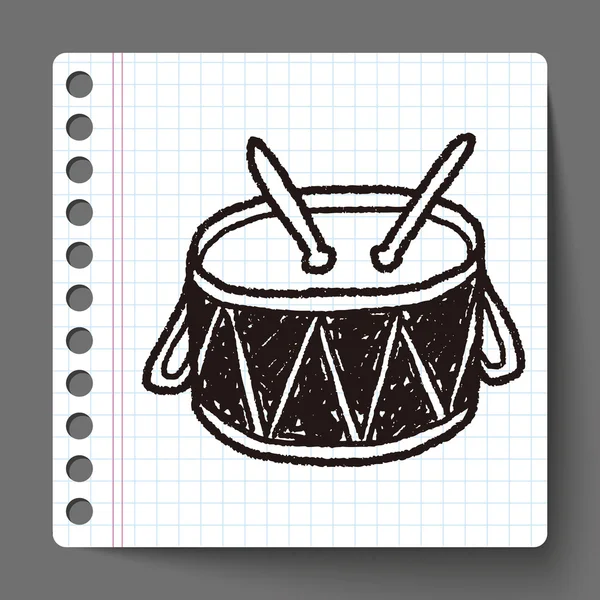 Bateria de brinquedo Doodle — Vetor de Stock