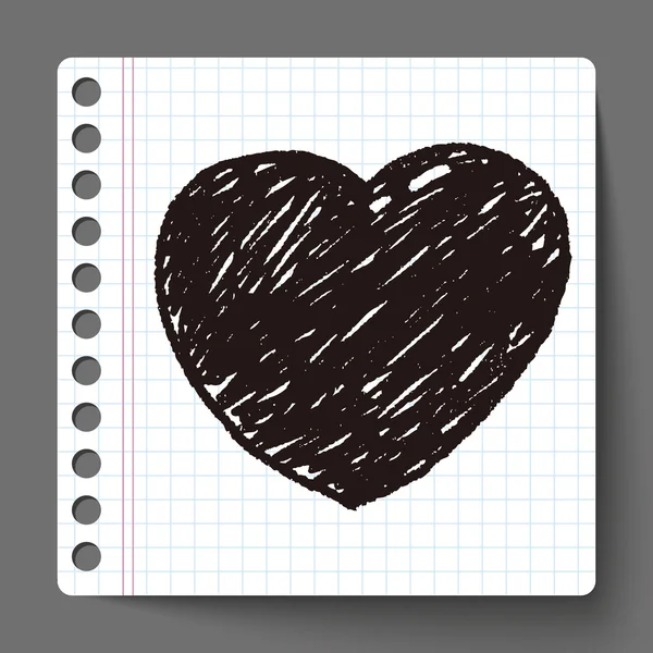 Doodle coração —  Vetores de Stock