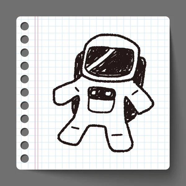 Astronauta Doodle — Vetor de Stock