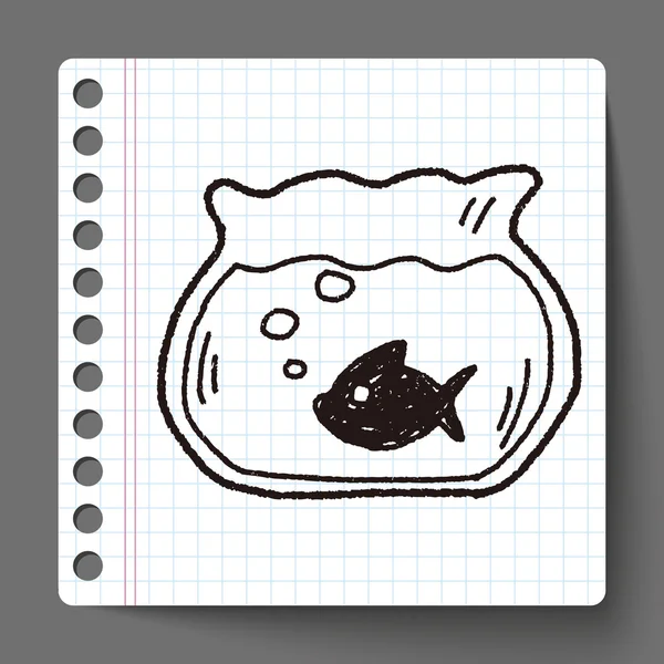Doodle zlaté rybky — Stockový vektor