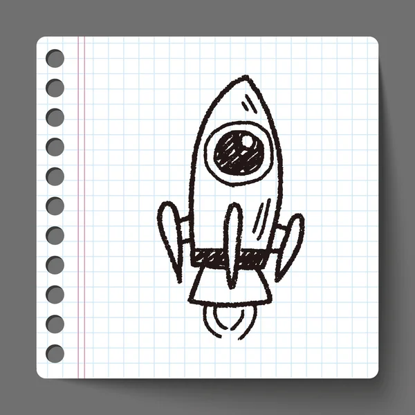 Nave espacial Doodle — Vetor de Stock