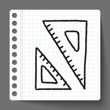Doodle üçgen cetvel