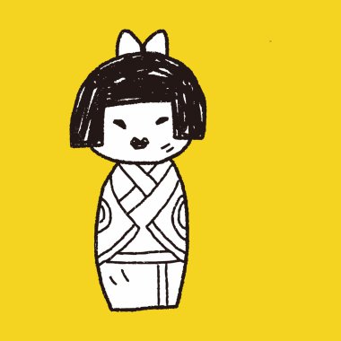 Japon bez bebek doodle