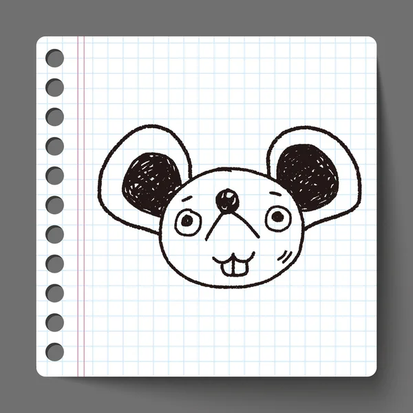 Doodle muis — Stockvector