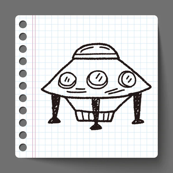 UFO doodle — Stok Vektör
