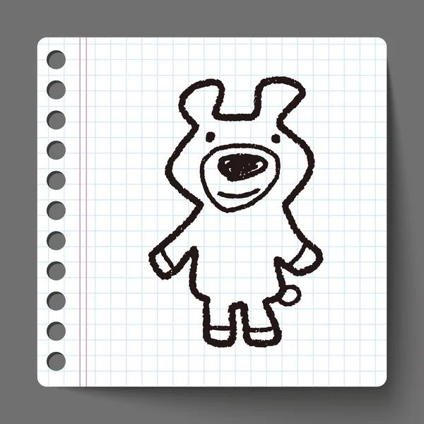 Doodle Bear Puppe — Stockvektor