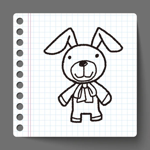Doodle panenka králík — Stockový vektor