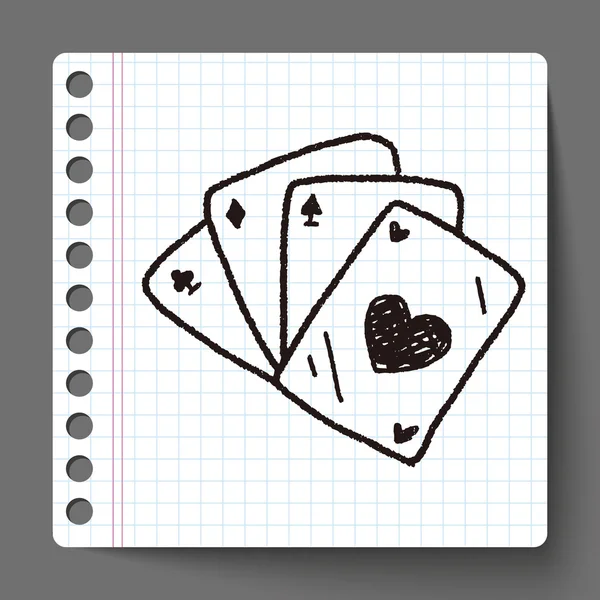 Poker de la Doodle — Vector de stock