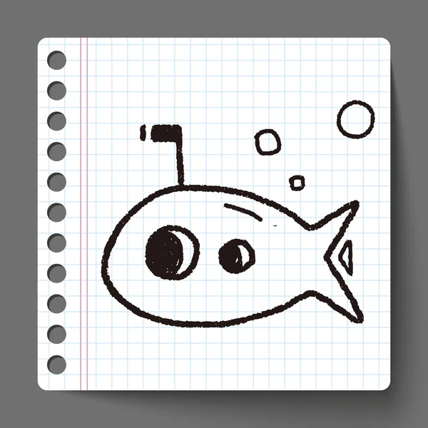 Submarino Doodle — Vetor de Stock