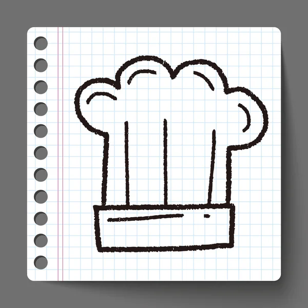 Doodle chef-kok hoed — Stockvector
