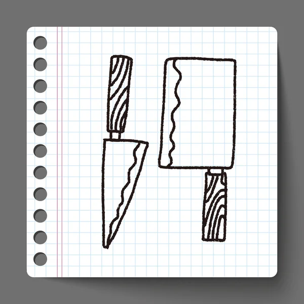 Doodle μαχαίρι κουζίνας — Διανυσματικό Αρχείο