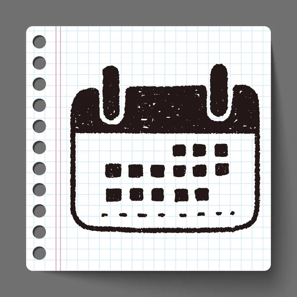 Doodle kalender — Stok Vektör