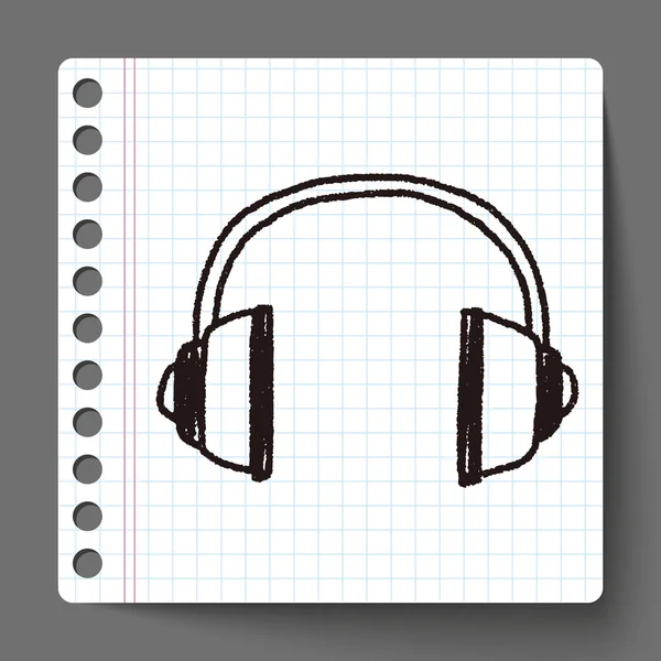 Doodle Headphone — Stock Vector