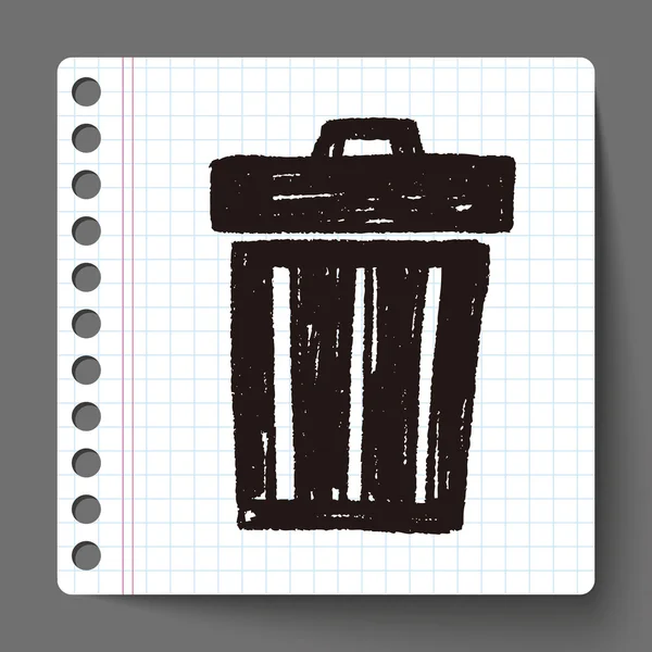 Doodle lata de lixo — Vetor de Stock