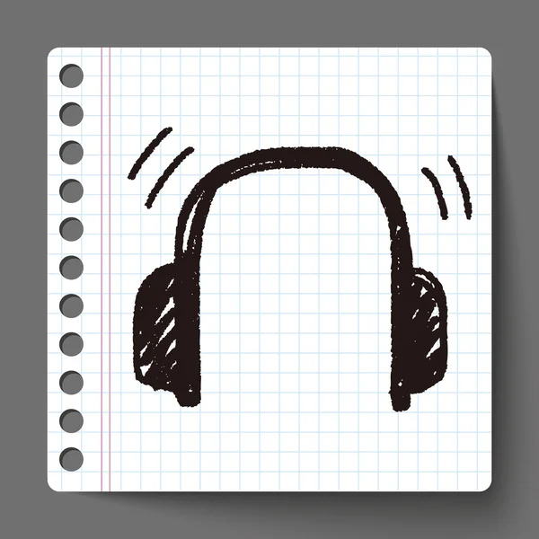 Doodle Headphone — Stock Vector