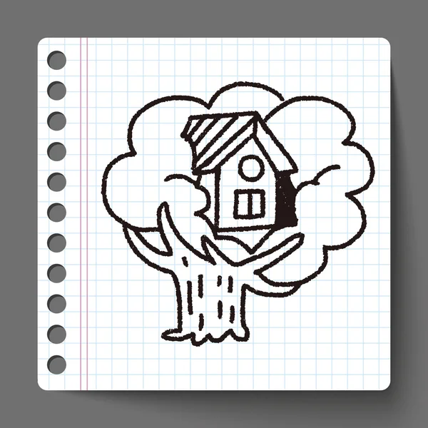 Doodle Treehouse — Stockový vektor