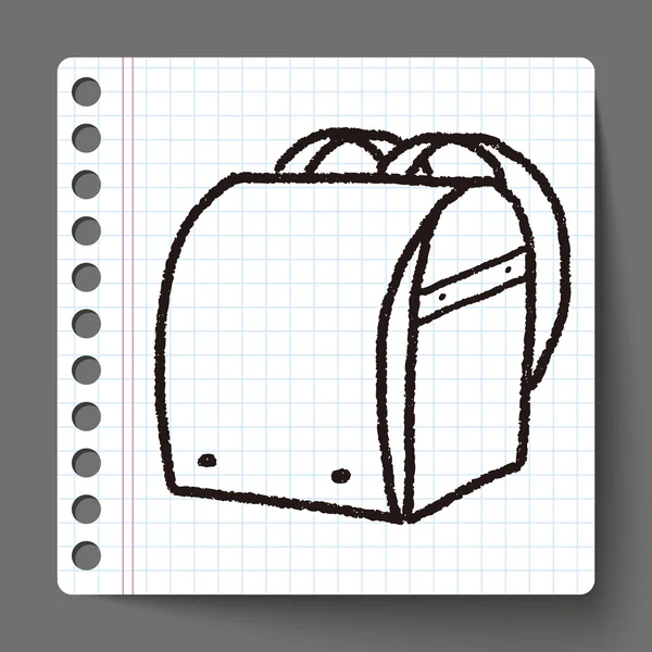 Doodle okul çantası — Stok Vektör