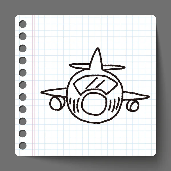 Doodle-Flugzeug — Stockvektor