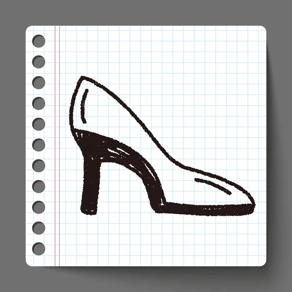 Doodle High-heeled shoes — Stock Vector