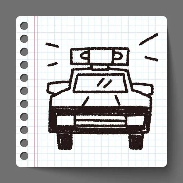 Doodle politieauto — Stockvector