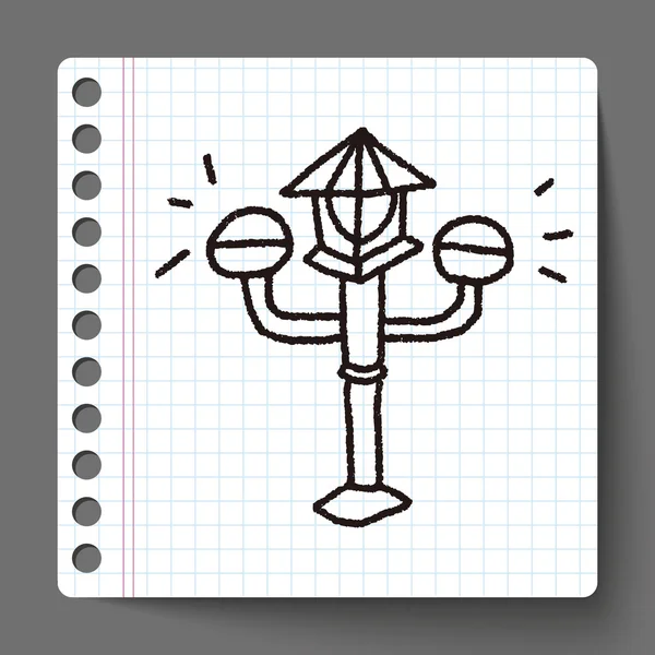 Doodle pouliční osvětlení — Stockový vektor
