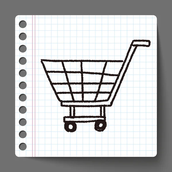 Doodle Carrito de compras — Vector de stock