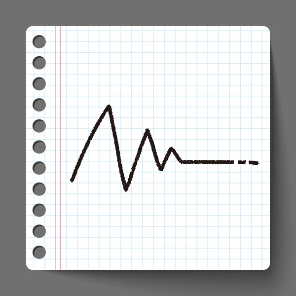 Ecg de doodle — Image vectorielle