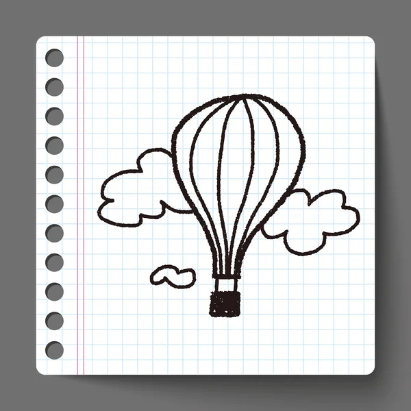 Doodle globo de aire caliente — Vector de stock