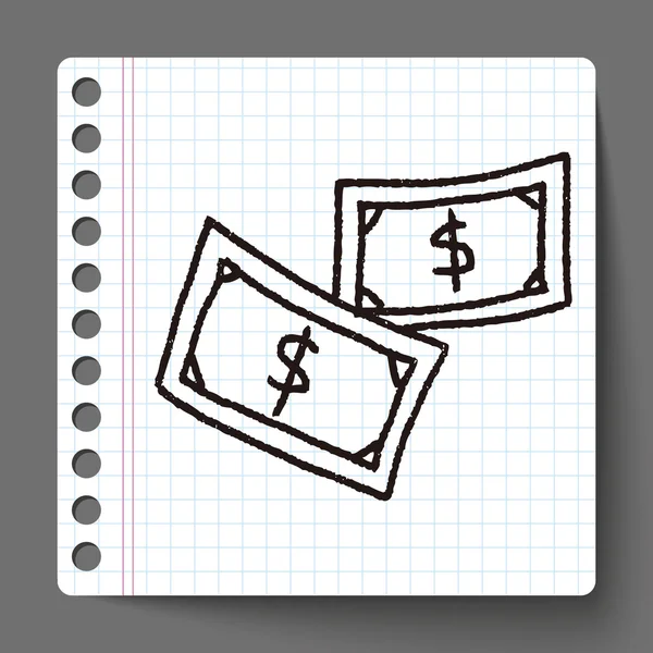 Doodle geld — Stockvector