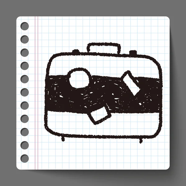 Doodle kufr — Stockový vektor